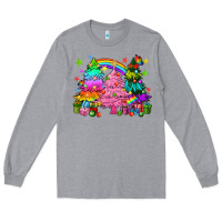 Heather Grey pride christmas trees Long Sleeve Tee - HowdyJamesFarm