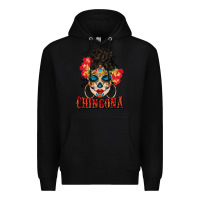 Black chingona latina bun mama Premium Hoodie - BundleAndBundleShop