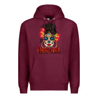 Burgundy chingona latina bun mama Premium Hoodie - BundleAndBundleShop