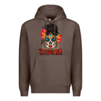 Coffee chingona latina bun mama Premium Hoodie - BundleAndBundleShop
