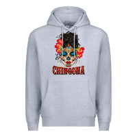 Heather Grey chingona latina bun mama Premium Hoodie - BundleAndBundleShop