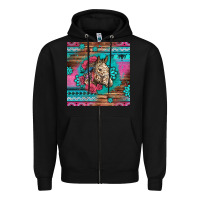Black floral horse Zipper Hoodie - LillyAllenDesigns