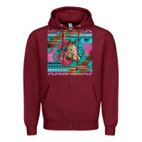 Burgundy floral horse Zipper Hoodie - LillyAllenDesigns