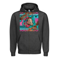 Charcoal Heather floral horse Zipper Hoodie - LillyAllenDesigns