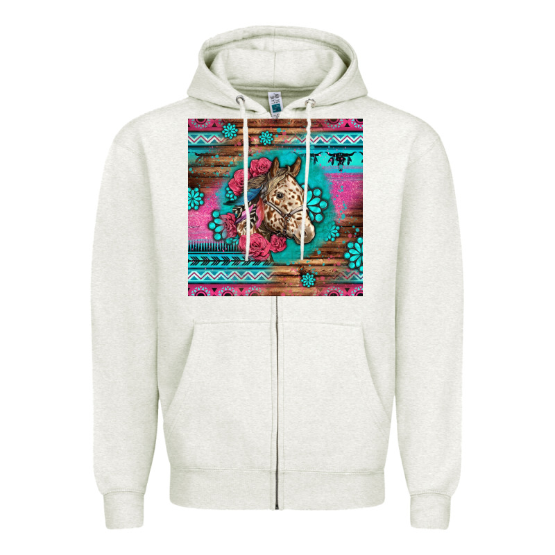 Floral Horse Zipper Hoodie by LillyAllenDesigns | Teevron