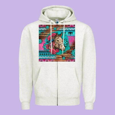 Floral Horse Zipper Hoodie Designed By Lillyallendesigns