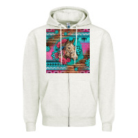 Oatmeal Heather floral horse Zipper Hoodie - LillyAllenDesigns