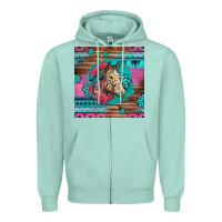 Seafoam floral horse Zipper Hoodie - LillyAllenDesigns