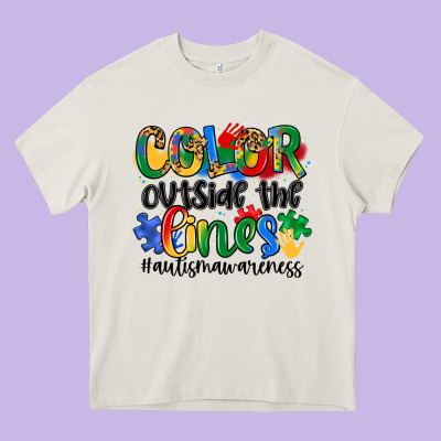 Color Outside The Lines Heavy Core Tee Designed By Artiststas