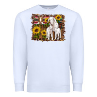 White gats baby gots sunflowers wooden serape leopard Premium Sweatshirt - Artiststas