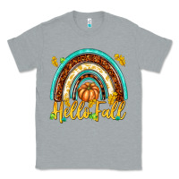 Heather Grey Hello Fall with Rainbow Classic Tee - texasbilliewilder