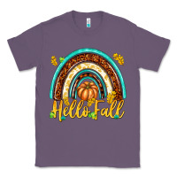 Lavender Hello Fall with Rainbow Classic Tee - texasbilliewilder