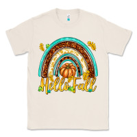 Natural Hello Fall with Rainbow Classic Tee - texasbilliewilder