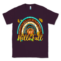 Plum Hello Fall with Rainbow Classic Tee - texasbilliewilder