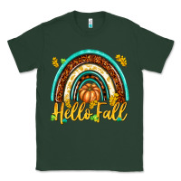 Sports Green Hello Fall with Rainbow Classic Tee - texasbilliewilder