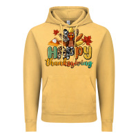 Vintage Mustard happy thanksgiving Vintage Hoodie - CowGirlArtShop