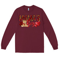 Burgundy Mamas boy with leopard mother's day Long Sleeve Tee - HowdyJamesFarm