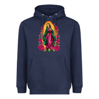 Navy our lady of guadalupe Heavyweight Hoodie - Artiststas