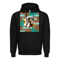 Black western mustang horse Zipper Hoodie - LillyAllenDesigns