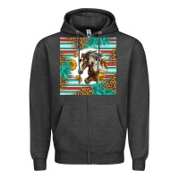Charcoal Heather western mustang horse Zipper Hoodie - LillyAllenDesigns