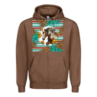 Chestnut western mustang horse Zipper Hoodie - LillyAllenDesigns