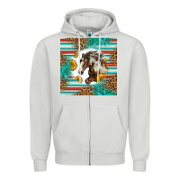 Dove Grey western mustang horse Zipper Hoodie - LillyAllenDesigns