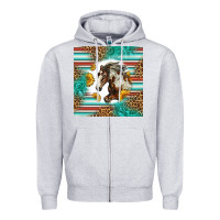 Heather Grey western mustang horse Zipper Hoodie - LillyAllenDesigns