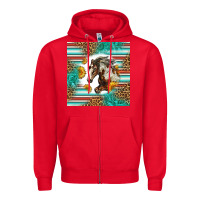Red western mustang horse Zipper Hoodie - LillyAllenDesigns