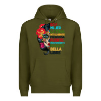 Army Green sugar skull women hispanic heritage month Premium Hoodie - BundleAndBundleShop
