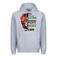 Heather Grey sugar skull women hispanic heritage month Premium Hoodie - BundleAndBundleShop