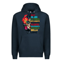 Navy sugar skull women hispanic heritage month Premium Hoodie - BundleAndBundleShop
