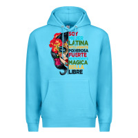 Ocean Blue sugar skull women hispanic heritage month Premium Hoodie - BundleAndBundleShop