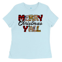 Baby Blue Merry Christmas Y'all Ladies Tee - Bettercallsaul