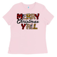 Bubblegum Pink Merry Christmas Y'all Ladies Tee - Bettercallsaul