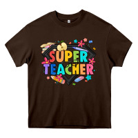 Chocolate Brown super teacher Heavy Core Tee - Artiststas