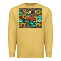Antique Gold western horse sunflowers Premium Sweatshirt - Artiststas