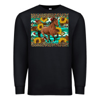 Black western horse sunflowers Premium Sweatshirt - Artiststas