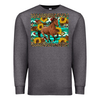 Charcoal Heather western horse sunflowers Premium Sweatshirt - Artiststas