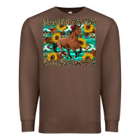 Western Horse Sunflowers Premium Sweatshirt | Teevron