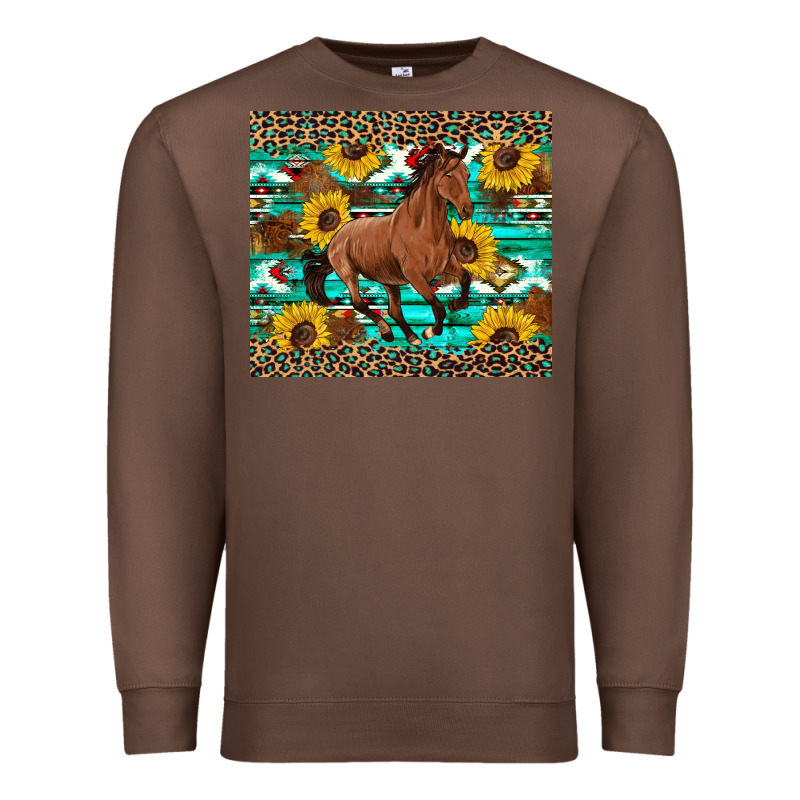 Western Horse Sunflowers Premium Sweatshirt by Artiststas | Teevron