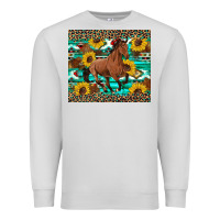 Dove Grey western horse sunflowers Premium Sweatshirt - Artiststas