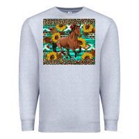 Heather Grey western horse sunflowers Premium Sweatshirt - Artiststas