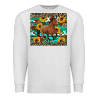 Oatmeal Heather western horse sunflowers Premium Sweatshirt - Artiststas