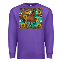Purple western horse sunflowers Premium Sweatshirt - Artiststas