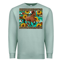 Seafoam western horse sunflowers Premium Sweatshirt - Artiststas
