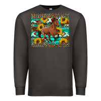 Smoke western horse sunflowers Premium Sweatshirt - Artiststas