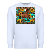 White western horse sunflowers Premium Sweatshirt - Artiststas