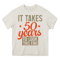 Cream 50 years old 50th birthday gifts for men and women Heavy Core Tee - minhPixels