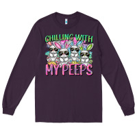 Plum Chilling with my peeps Easter bunnies Long Sleeve Tee - CowGirlArtShop