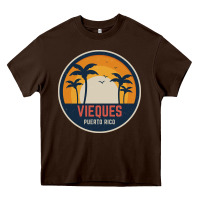 Chocolate Brown Vieques Puerto Rico Heavy Core Tee - minhPixels